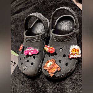 CROCS Kids Black Clog with Cars Jibbitz